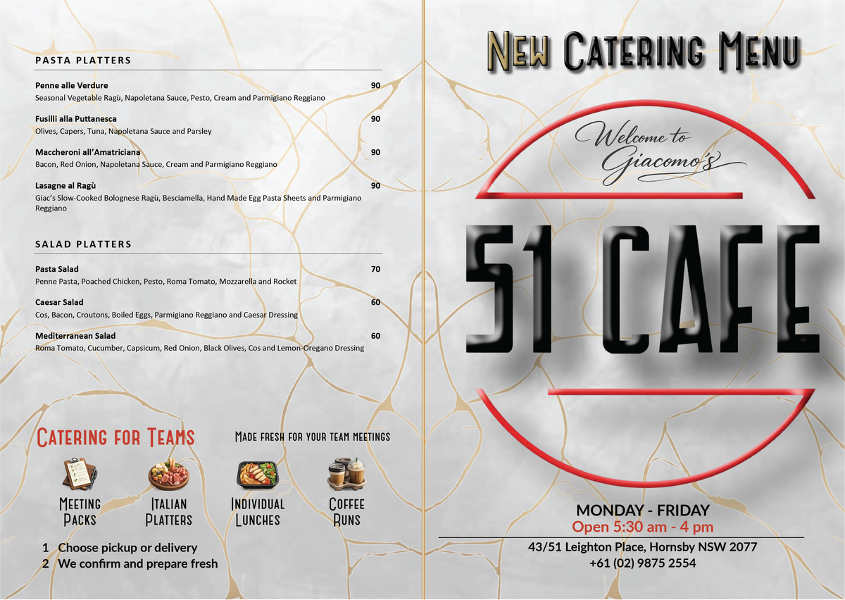 Platters menu